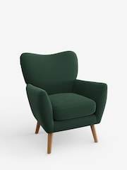 Plush Velvet Easy Clean Bottle Green Wilson Highback Armchair - Image 3 of 4