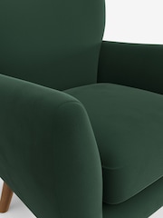 Plush Velvet Easy Clean Bottle Green Wilson Highback Armchair - Image 4 of 4