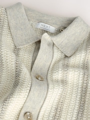 Grey Stripe Knitted Polo Shirt and Shorts Set (3mths-10yrs) - Image 7 of 8