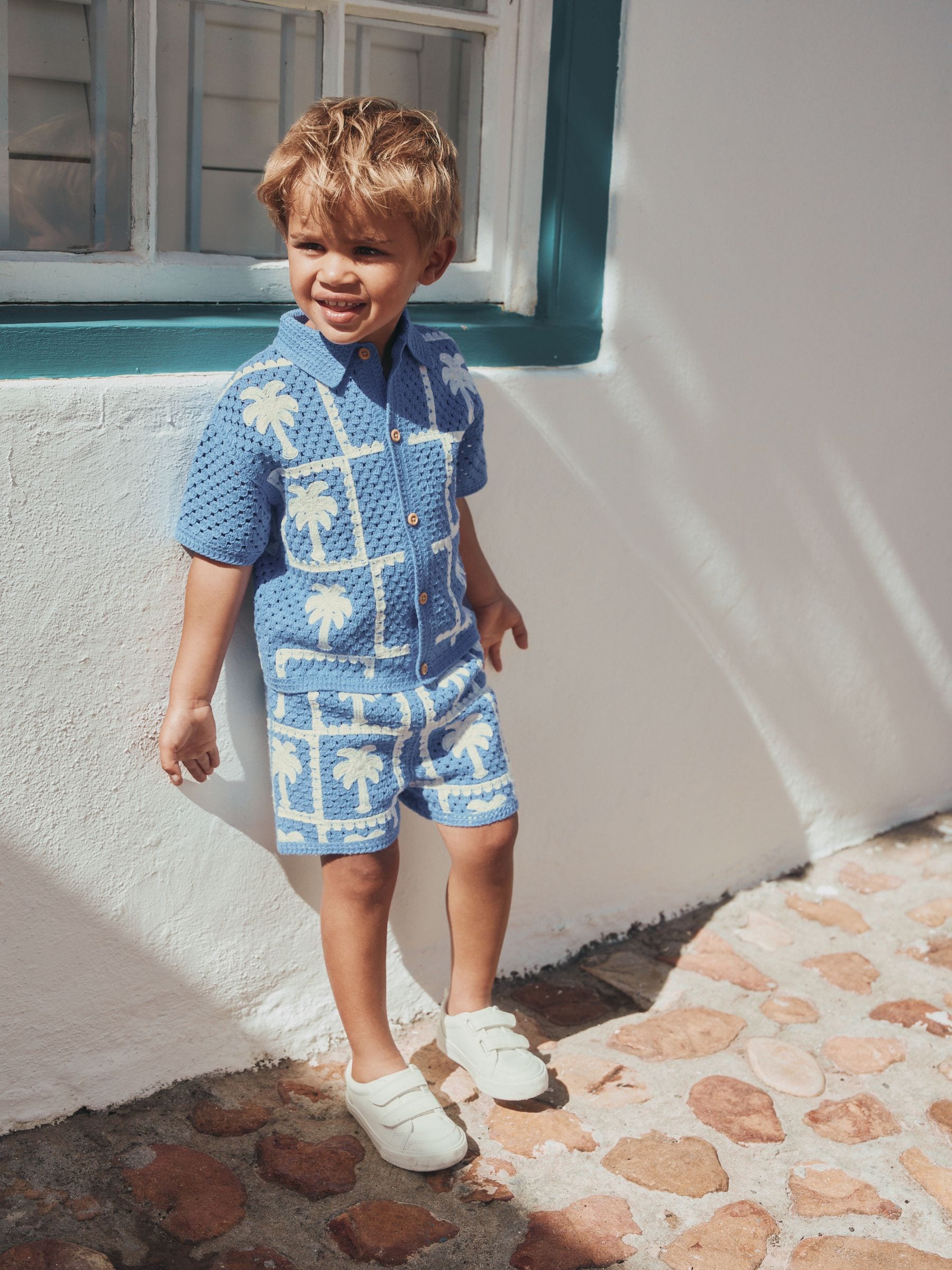Buy Bright Blue Crochet Palm Tree Set (12mths-7yrs) from Next USA