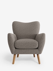 Chunky Chenille Mink Brown Wilson Highback Armchair - Image 2 of 4