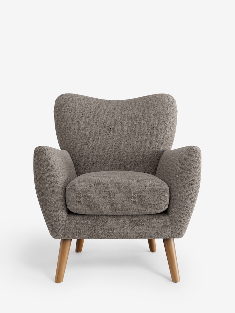 Chunky Chenille Mink Brown Wilson Highback Armchair - Image 2 of 4