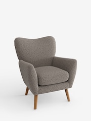 Chunky Chenille Mink Brown Wilson Highback Armchair - Image 3 of 4