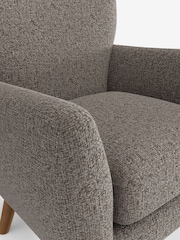 Chunky Chenille Mink Brown Wilson Highback Armchair - Image 4 of 4