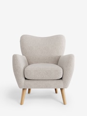Chunky Chenille Oyster Wilson Highback Armchair - Image 2 of 4