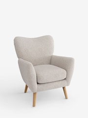 Chunky Chenille Oyster Wilson Highback Armchair - Image 3 of 4