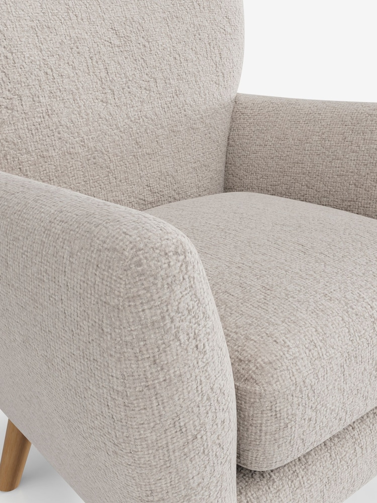 Chunky Chenille Oyster Wilson Highback Armchair - Image 4 of 4