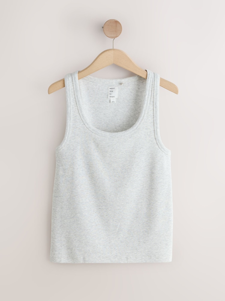 Gri și ecru - Rib Vest Short Pyjamas 2 Pack - Imaginea 2 din 8