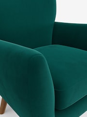 Plush Velvet Easy Clean Juniper Green Wilson Highback Armchair - Image 4 of 5