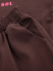 Braun/Rosa Rio - Set aus schwerem T-Shirt und Shorts (3–16Jahre) - Bild 7 von 9