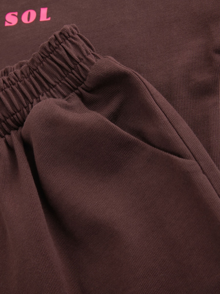 Braun/Rosa Rio - Set aus schwerem T-Shirt und Shorts (3–16Jahre) - Bild 9 von 9