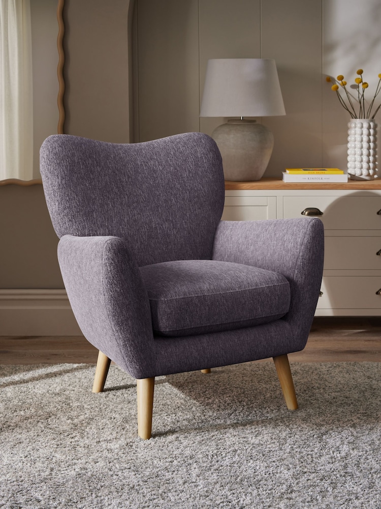 Cotswold Chenille Light Lilac Purple Wilson Highback Armchair - Image 1 of 4