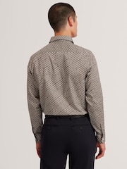 Ted Baker Green Agnar - Ls Regular Fit Wave Geo Print Shirt - Image 2 of 5