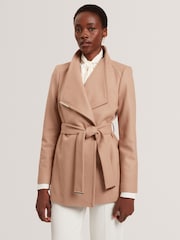 Ted Baker Brown Rosess - Short Belted Wool Wrap Coat - Image 1 of 5