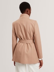 Ted Baker Brown Rosess - Short Belted Wool Wrap Coat - Image 2 of 5