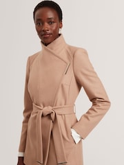 Ted Baker Brown Rosess - Short Belted Wool Wrap Coat - Image 3 of 5