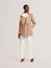 Ted Baker Brown Rosess - Short Belted Wool Wrap Coat - Image 4 of 5