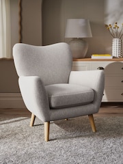 Cotswold Chenille Oyster Wilson Highback Armchair - Image 1 of 4