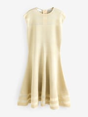 Ted Baker Natural Saalli Knitted Skater Dress With Invisible Panels - Image 1 of 1