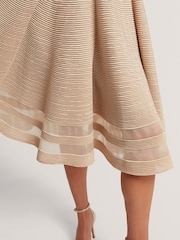 Ted Baker Natural Saalli Knitted Skater Dress With Invisible Panels - Image 3 of 6