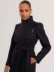 Ted Baker Blue Rosess - Short Belted Wool Wrap Coat - Image 1 of 6