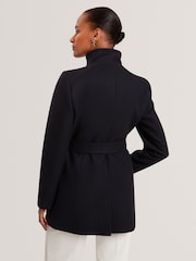 Ted Baker Blue Rosess - Short Belted Wool Wrap Coat - Image 2 of 6