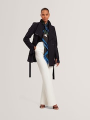 Ted Baker Blue Rosess - Short Belted Wool Wrap Coat - Image 5 of 6