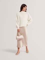 Ted Baker Natural Harisa - 2 In 1 Knitted Jumper With Slip Dress - Image 1 of 5