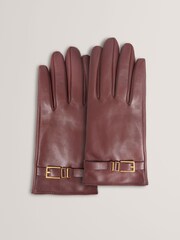 Ted Baker Red Jillla - Buckle Detail Leather Gloves - Image 2 of 4
