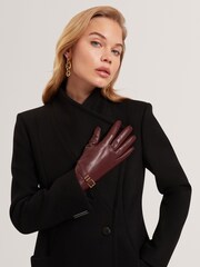 Ted Baker Red Jillla - Buckle Detail Leather Gloves - Image 4 of 4