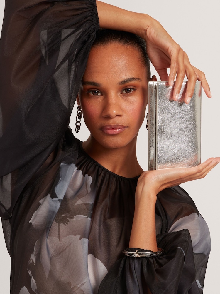Ted Baker Silver Mahiraa - Crossbody Flapover Bag - Image 5 of 5