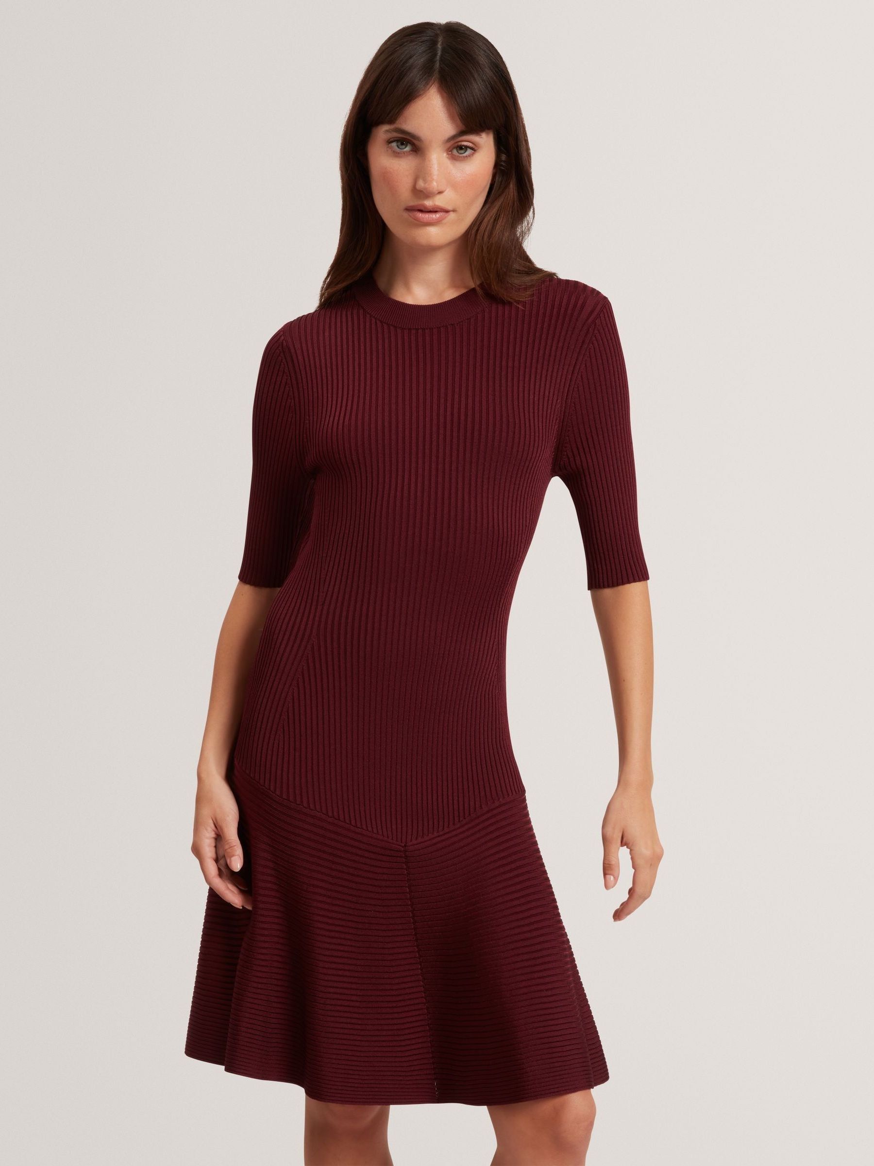Ted Baker Women's Red Mahraa - Short Sleeve Knitted Mini Dress - Image 1