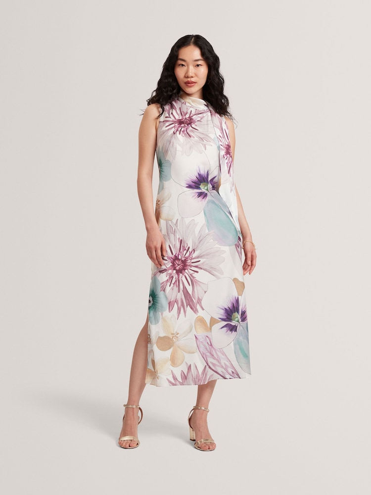 موديل Harrpur من Ted Baker - فستان مطبوع متوسط الطول برباط رقبة - صورة 2 من 7 موديل Harrpur من Ted Baker - فستان مطبوع متوسط الطول برباط رقبة - صورة 2 من 7