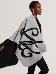 Ted Baker Black Avasii - Tb Script Wool Blend Scarf - Image 4 of 4