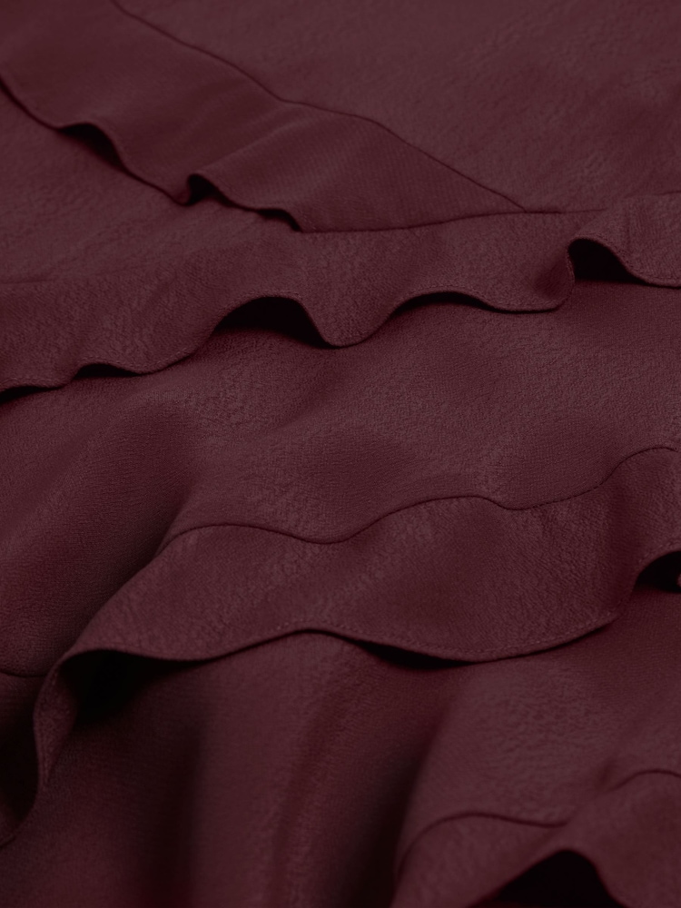 Ted Baker Red Neira Long Sleeve Frill Detail Mini Dress - Image 7 of 7