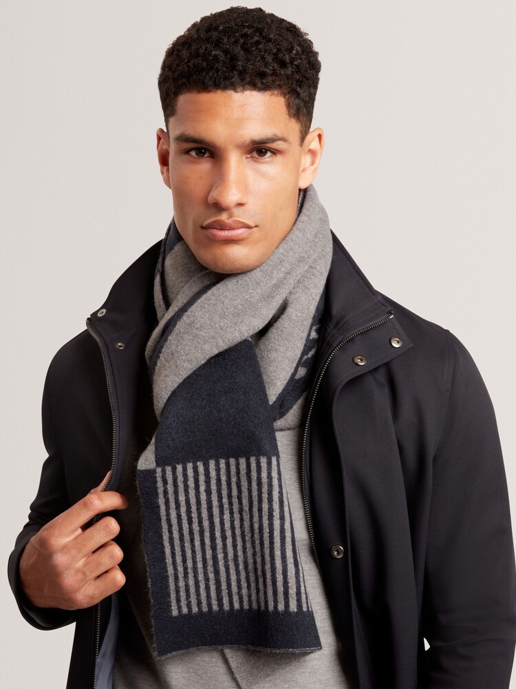 Ted Baker Grey Sammmis Knitted Scarf - Image 4 of 4
