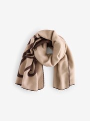 Ted Baker Cream Avasii Script Wool Blend Scarf - Image 1 of 4
