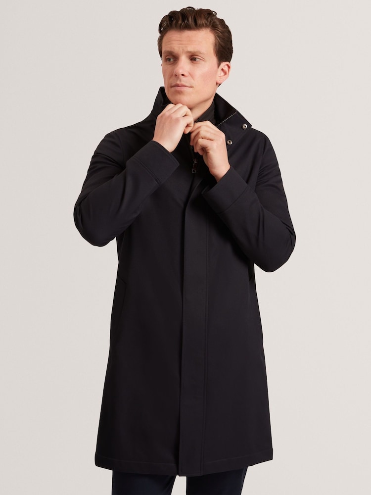Ted Baker Blue Ruabon - Nylon Funnel Neck Jacket With Mock Liner - Image 1 of 5 Ted Baker Blue Ruabon - Nylon Funnel Neck Jacket With Mock Liner - Image 1 of 5
