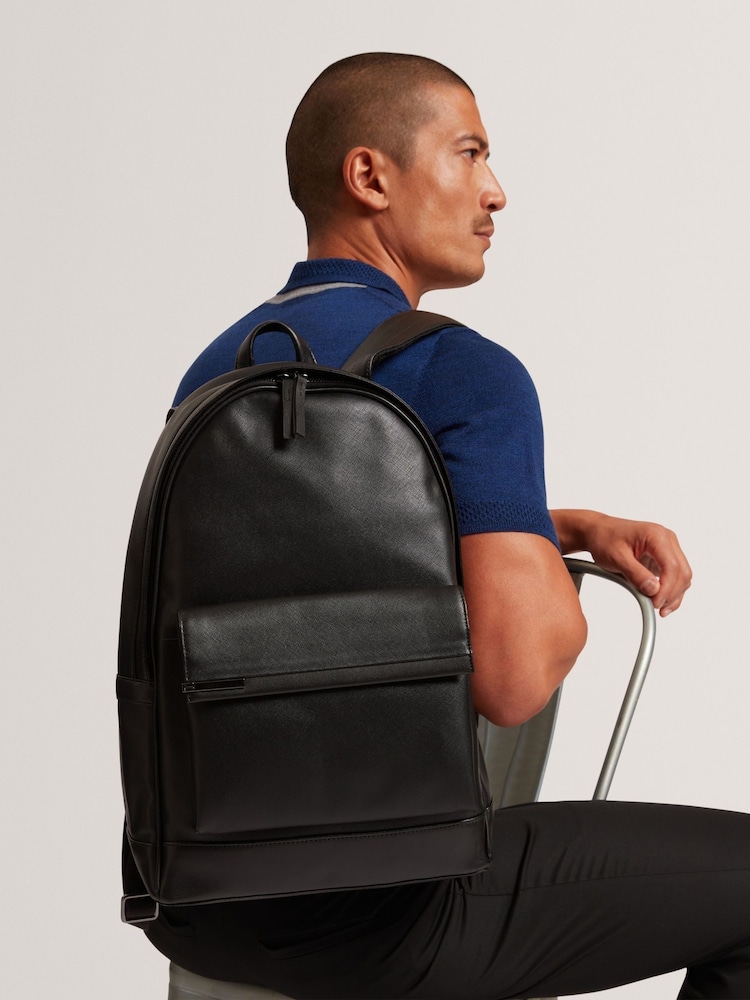 Ted Baker Black Samsons Tie Bar Detail Pu Backpack - Image 5 of 5 Ted Baker Black Samsons Tie Bar Detail Pu Backpack - Image 5 of 5