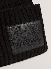 Ted Baker Black Sershii - Colourblock Bobble Hat - Image 2 of 4