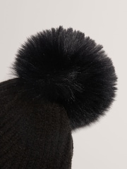 Ted Baker Black Sershii - Colourblock Bobble Hat - Image 3 of 4