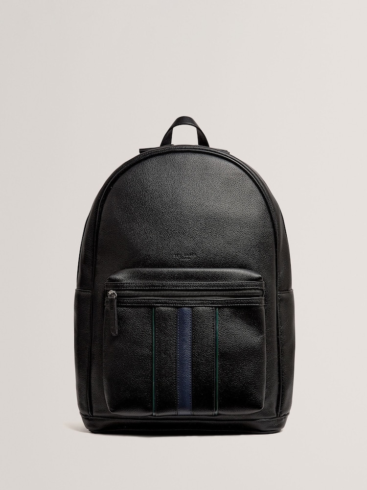Ted Baker Black Keviin - Stripe Pu Backpack - Image 1 of 5 Ted Baker Black Keviin - Stripe Pu Backpack - Image 1 of 5