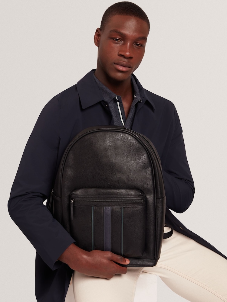 Ted Baker Black Keviin - Stripe Pu Backpack - Image 5 of 5 Ted Baker Black Keviin - Stripe Pu Backpack - Image 5 of 5