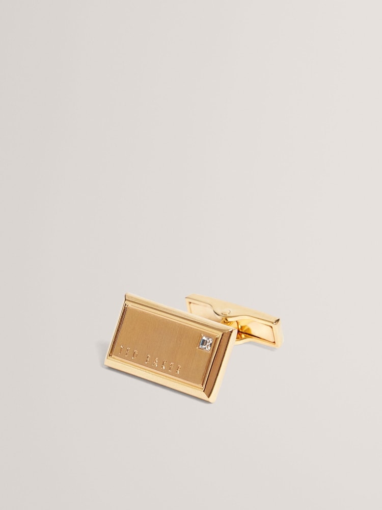Ted Baker Gold Kristol Brushed Metal Cufflinks - Image 2 of 3 Ted Baker Gold Kristol Brushed Metal Cufflinks - Image 2 of 3