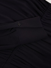 Ted Baker Blue Kyrabe - Cravat Tie Neck Shirt Wide Leg Jumpsuit - Image 6 of 6