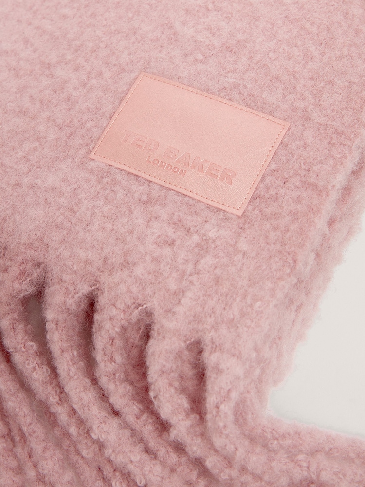 Ted Baker Pink Sershaa - Wool Blend Skinny Scarf - Image 2 of 4 Ted Baker Pink Sershaa - Wool Blend Skinny Scarf - Image 2 of 4