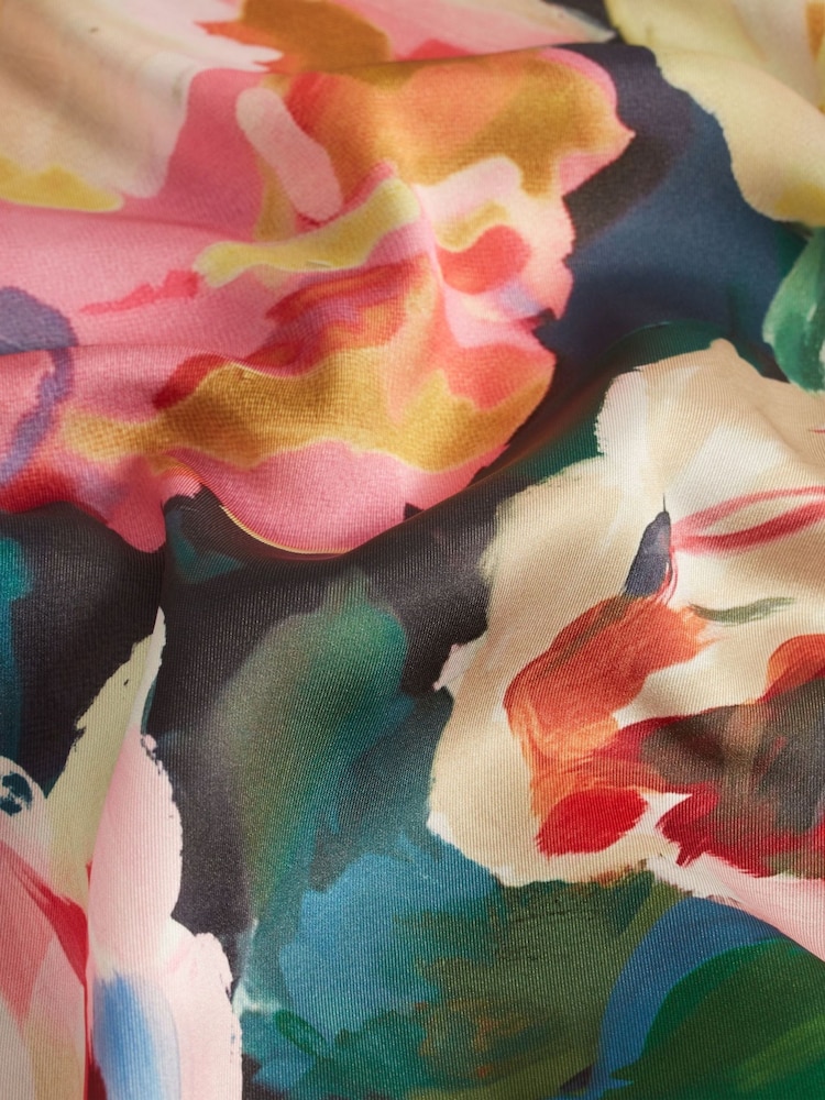 Ted Baker Blue Remmiia Printed Woven Front Jumper - Image 5 of 5