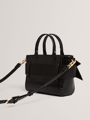 Ted Baker Black Jjosie - Croc Effect Mini Knot Bow Bag - Image 2 of 5