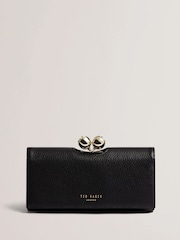 Ted Baker Black Roosali - Rose Detail Leather Large Bobble Purse - Image 1 of 5