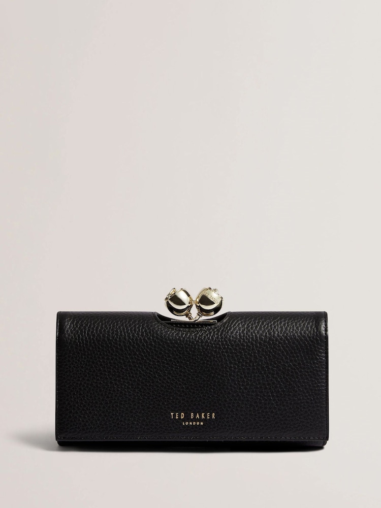 Ted Baker Black Roosali - Rose Detail Leather Large Bobble Purse - Image 1 of 5